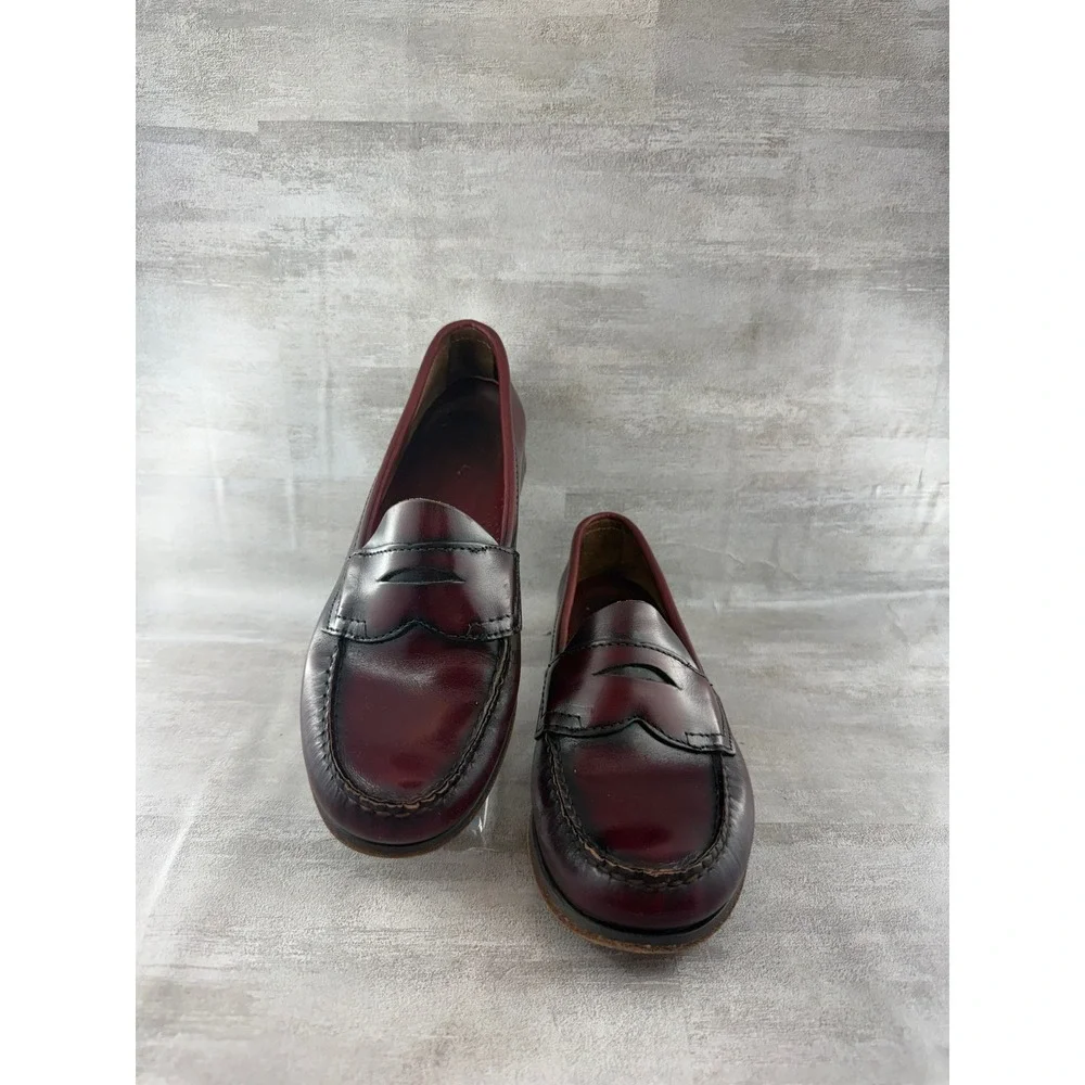 Bass Burgundy Leather Penny Loafers